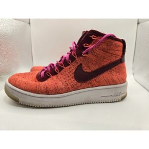 Size 10 - Nike Air Force 1 Women's Flyknit Mid Total Crimson 818018-800‎